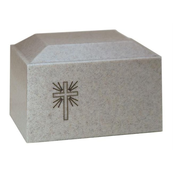 Medm Taylor Urns 280LG Cultured Granite Cremation Aztec Adult Urn; Light Gray 280LG - main